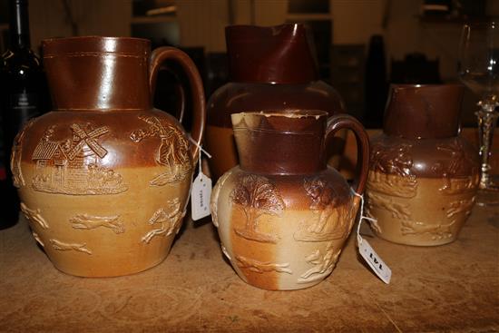 Five 19th century harvest jugs